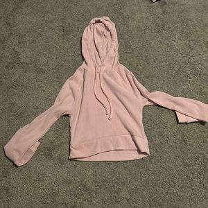 Comfy pink ribbed hoodie